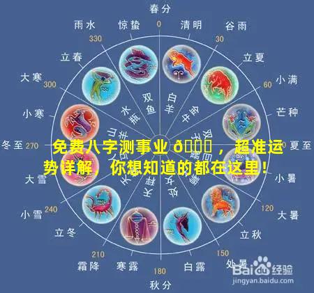 免费八字测事业 🐛 ，超准运势详解，你想知道的都在这里！